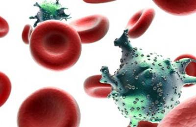 HIV cells in blood stream