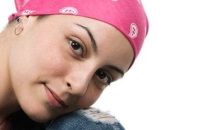 Cancer patient with bandana