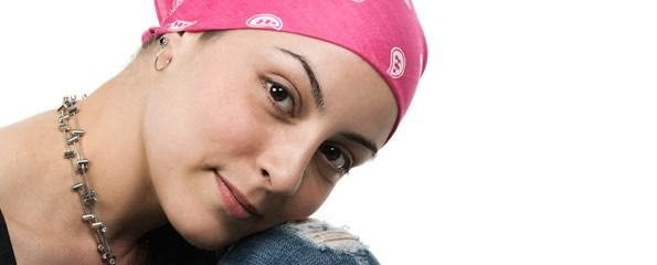Cancer patient with bandana