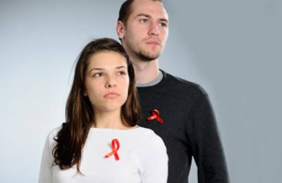 young couple fighting AIDS, HIV