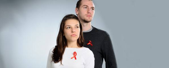 young couple fighting AIDS, HIV