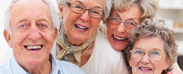 Close-up of happy senior adults