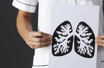 nurse holding ink drawing lungs