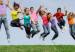 group of kids jumping