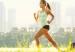 Running woman city fitness